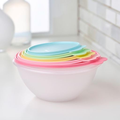 Tupperware Wonderlier 10-Piece Vintage Pastel Set (5 Bowls + 5 Lids)
