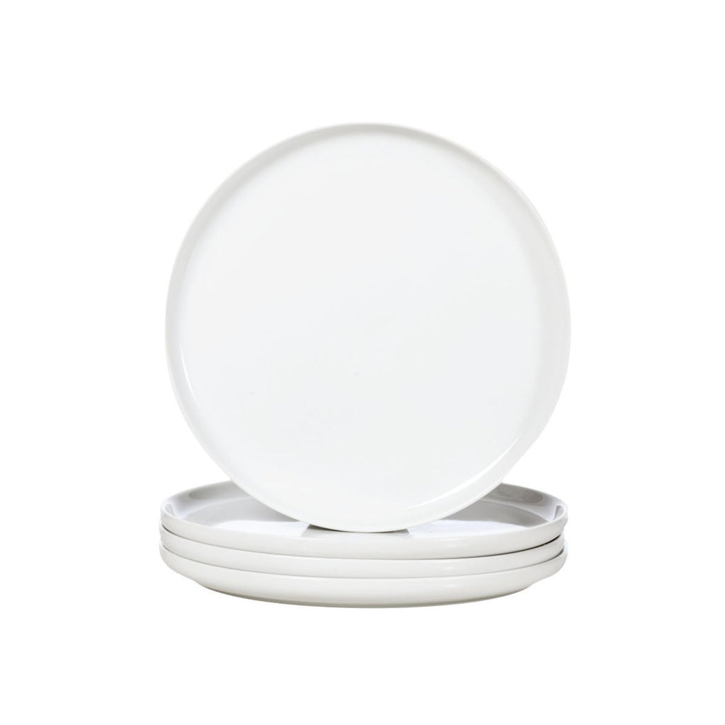 WishDeco White Dinner Plates Set of 4, Ceramic Dining Plates 10.5Inch