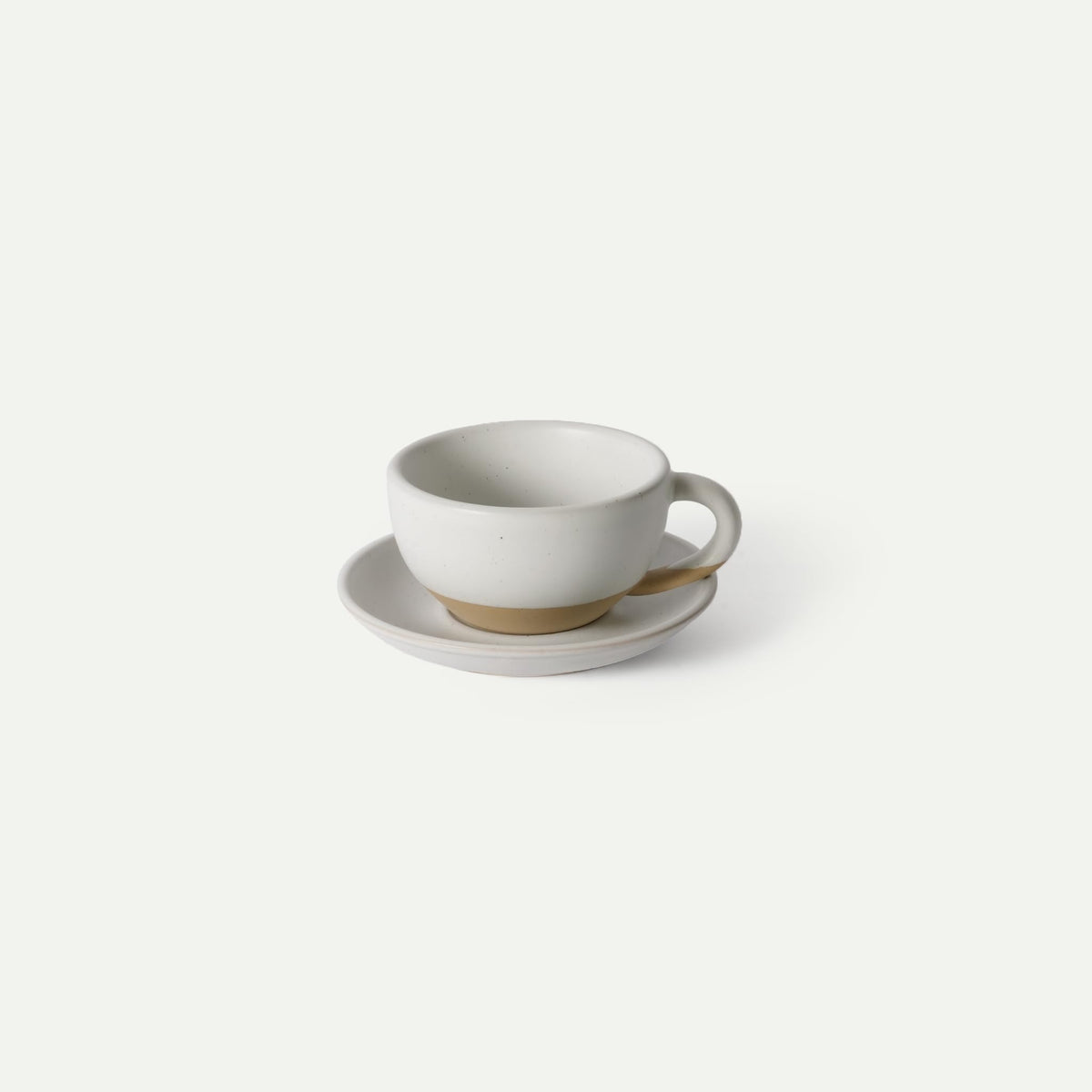 MORA Ceramic Latte Art Mug With Saucer - 12 oz, Round Bottom For Perfect Pours - Cafe Cups for Cappuccino, Espresso, Coffee, Tea etc - Porcelain Set for Baristas, Great Gift - Oat