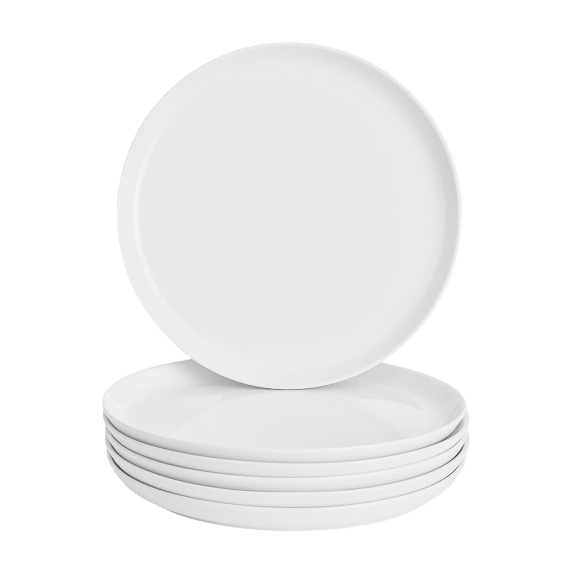 WishDeco White Dinner Plates Set of 4, Ceramic Dining Plates 10.5Inch
