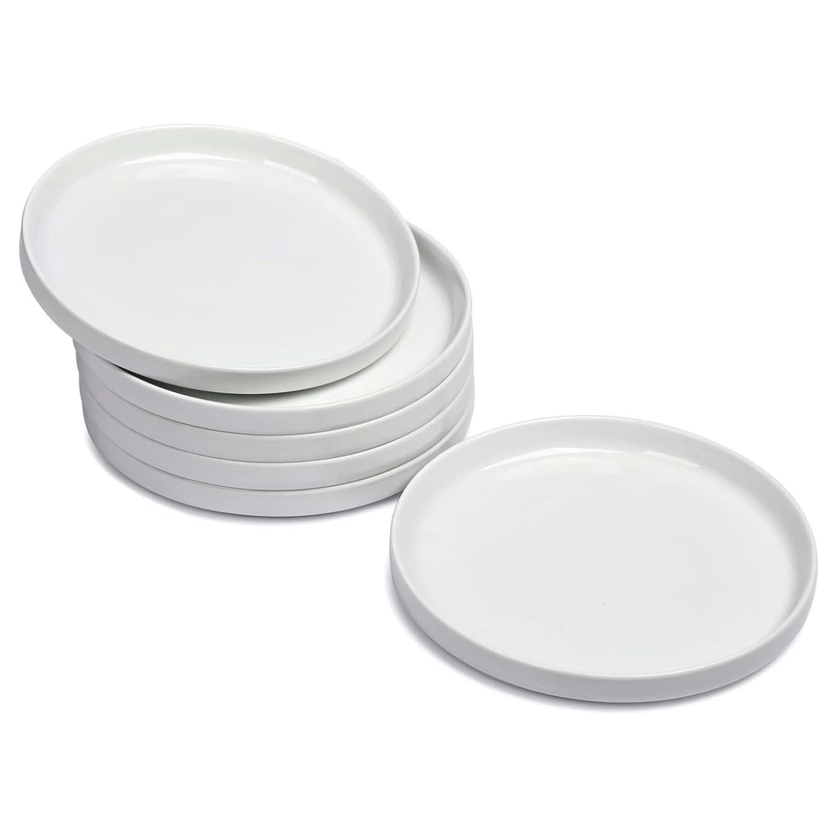 WishDeco Ceramic Appetizer Plates Set of 6, Small Dessert Plates 7 Inch