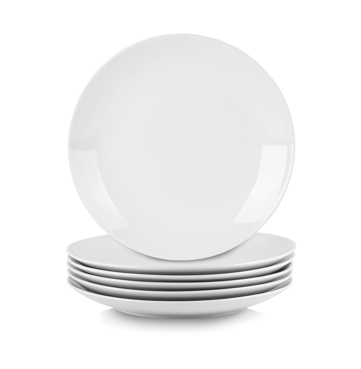 10 Strawberry Street Simply White 7.5" Round Salad Plate, Set of 6