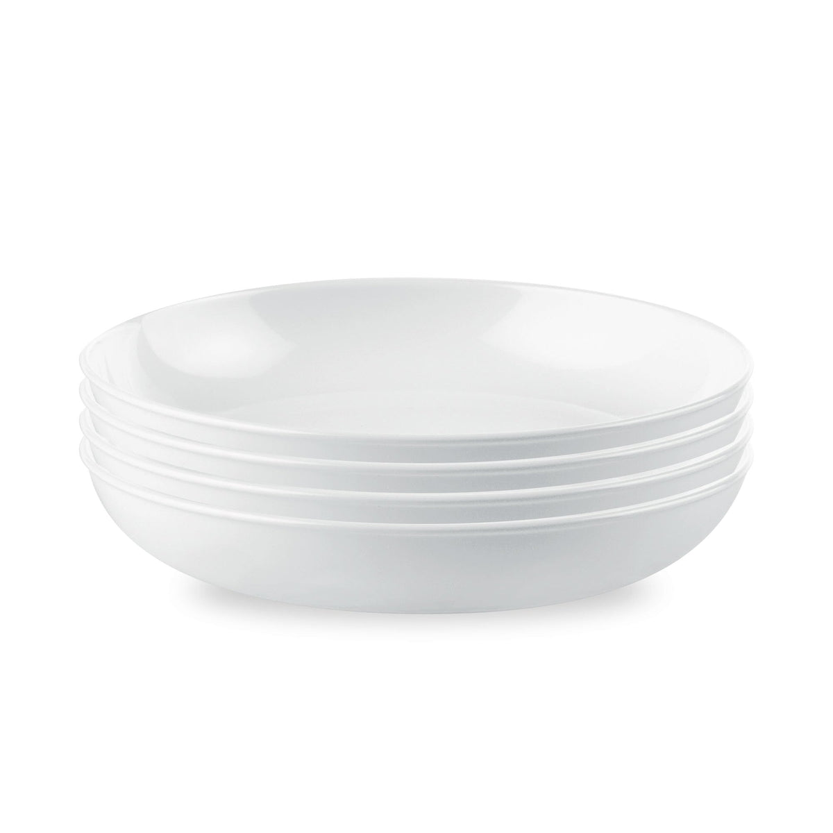 Corelle Vitrelle 8-Piece Dinner Plates Set Triple Layer Glass and Chip Resistant, Lightweight Round Plates, Winter Frost White