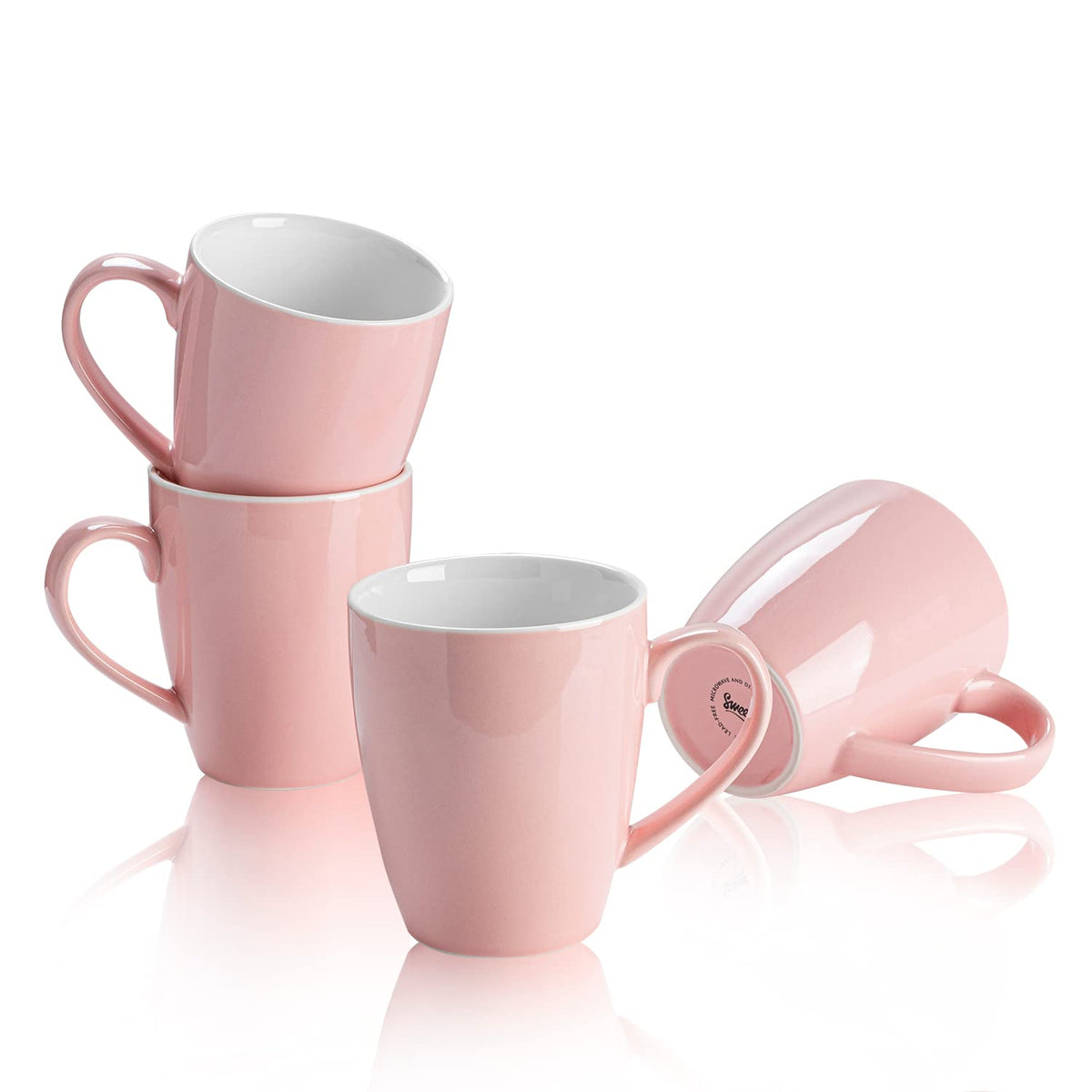 Sweese Porcelain Coffee Mugs - 16 Ounce - Set of 6, Cups for Latte, Hot Tea, Cappuccino, Mocha, Cocoa, Multicolor, Blue Assorted Colors