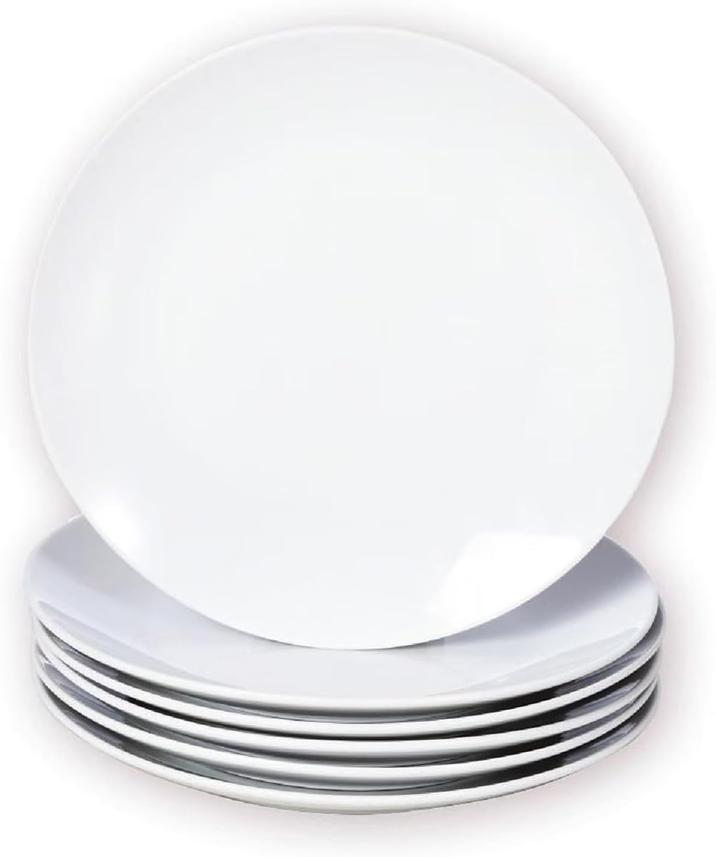 Miicol Small Dessert Plates Set of 6, Ceramic White Appetizer Plates 6 Inch