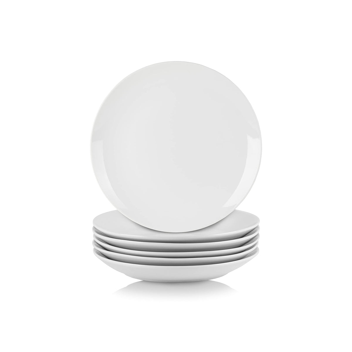 10 Strawberry Street Simply White 7.5" Round Salad Plate, Set of 6