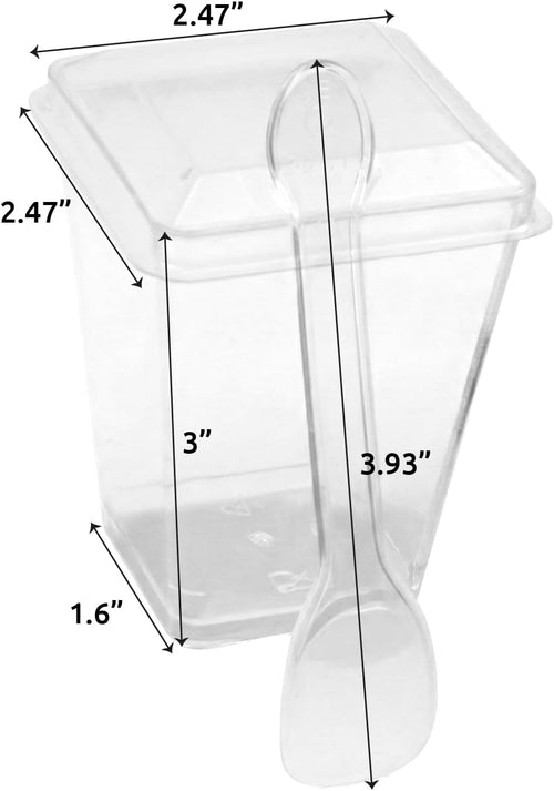 100 Pack 5 oz Dessert Cups with Lids and Spoons, Plastic Parfait