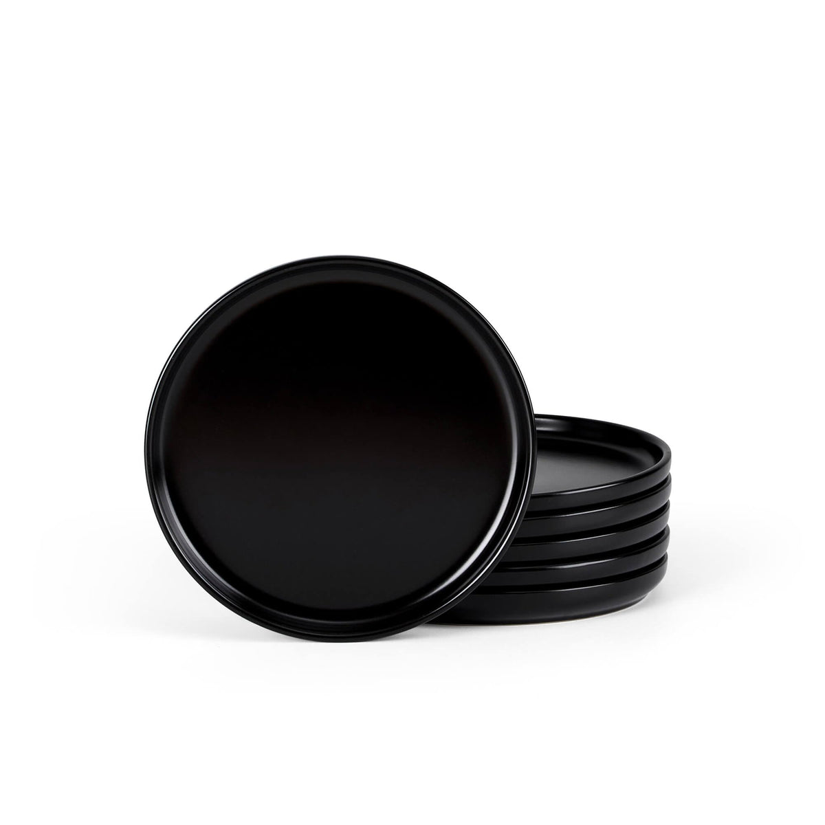 Herogo 4-Piece 10.43" Ceramic Stoneware Dinner Plates Set, Matte Black