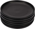6 Inches Small Appetizer Plates Matte Porcelain, Elegant Mini Size Round Serving Plates for Dessert, Salad, Snacks, Set of 6 (Black)