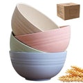 LRUUIDDE Unbreakable Cereal Dinner Plate, 9 Inch Wheat Straw Deep Reusable Plastic, Lightweight Salad Kids for Kitchen Camping BPA FREE Dishwasher Safe