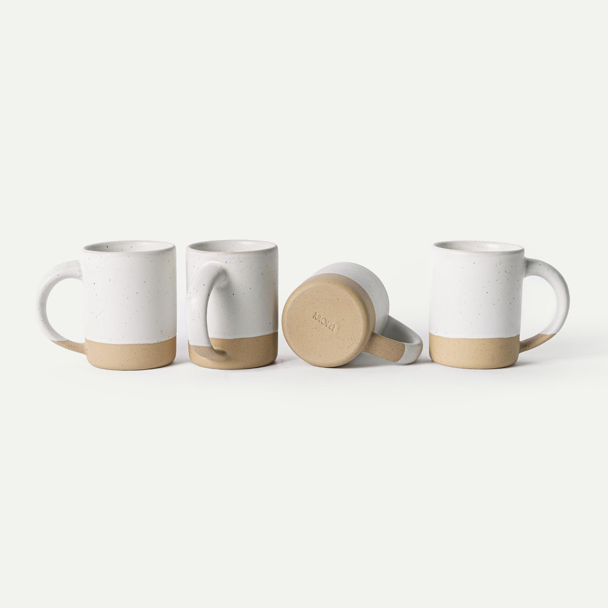 MORA Medium Mugs Set of 4, 16oz Ceramic Pottery Latte Mugs/Coffee Cups - Microwave and Dishwasher Safe - Harvest