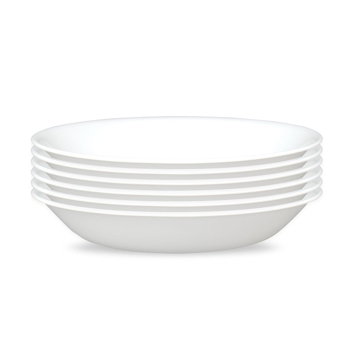Corelle Vitrelle 28-oz Soup/Cereal Bowls Set of 6 Chip & Crack Resistant Dinnerware Bowls for Soup, Ramen, Cereal and More, Triple Layer Glass, Winter Frost White