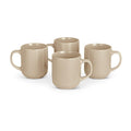 Amazon Basics Stoneware Coffee Mugs, 16 oz, 4-Piece Set, Gloss-Glazed, Stain-Resistant, Microwave, Freezer and Dishwasher-Safe, Linen Gray