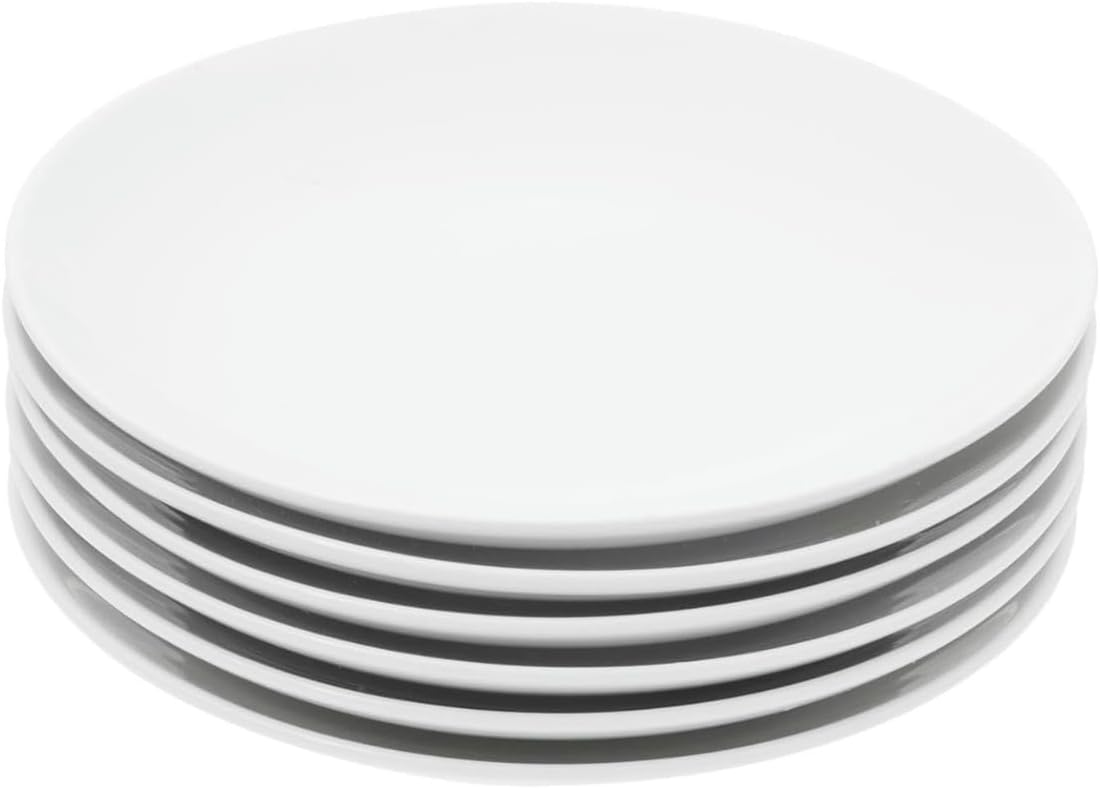 Miicol Ceramic Appetizer Plates Set of 6, White Dessert Plates 8 Inch