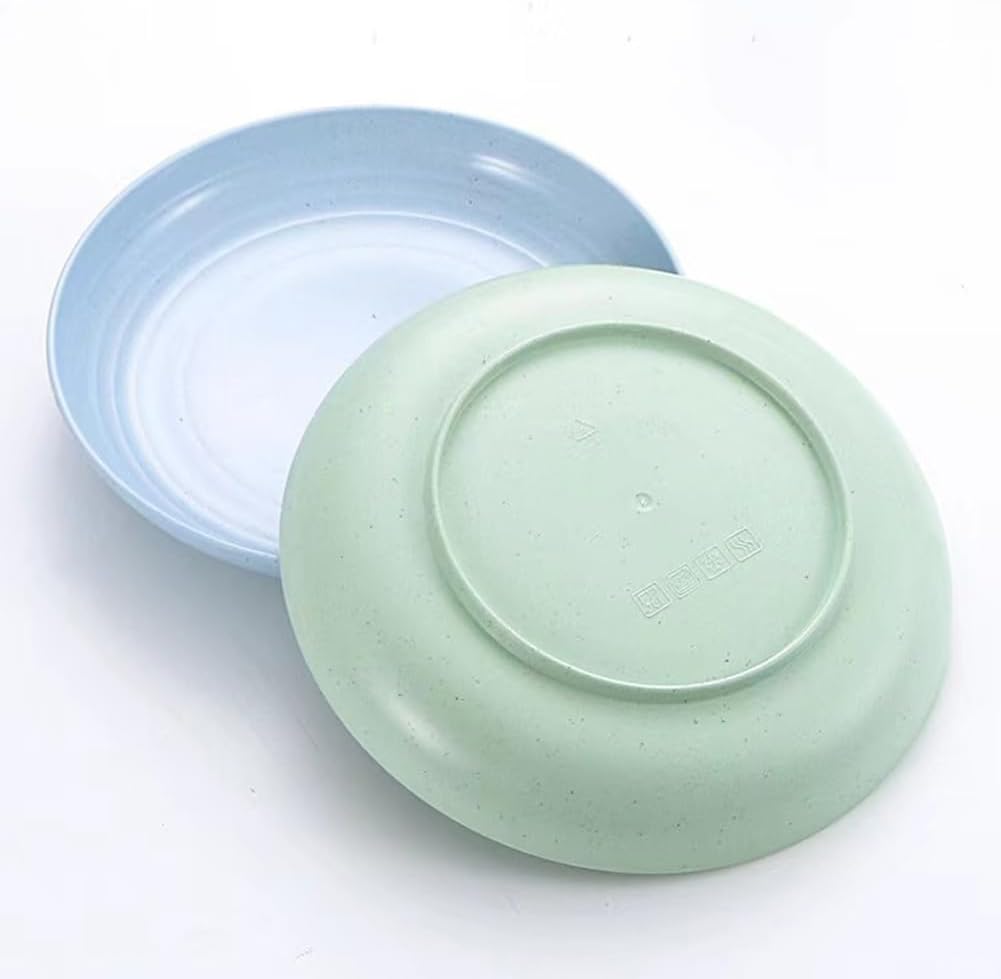 LRUUIDDE Unbreakable Cereal Dinner Plate, 9 Inch Wheat Straw Deep Reusable Plastic, Lightweight Salad Kids for Kitchen Camping BPA FREE Dishwasher Safe