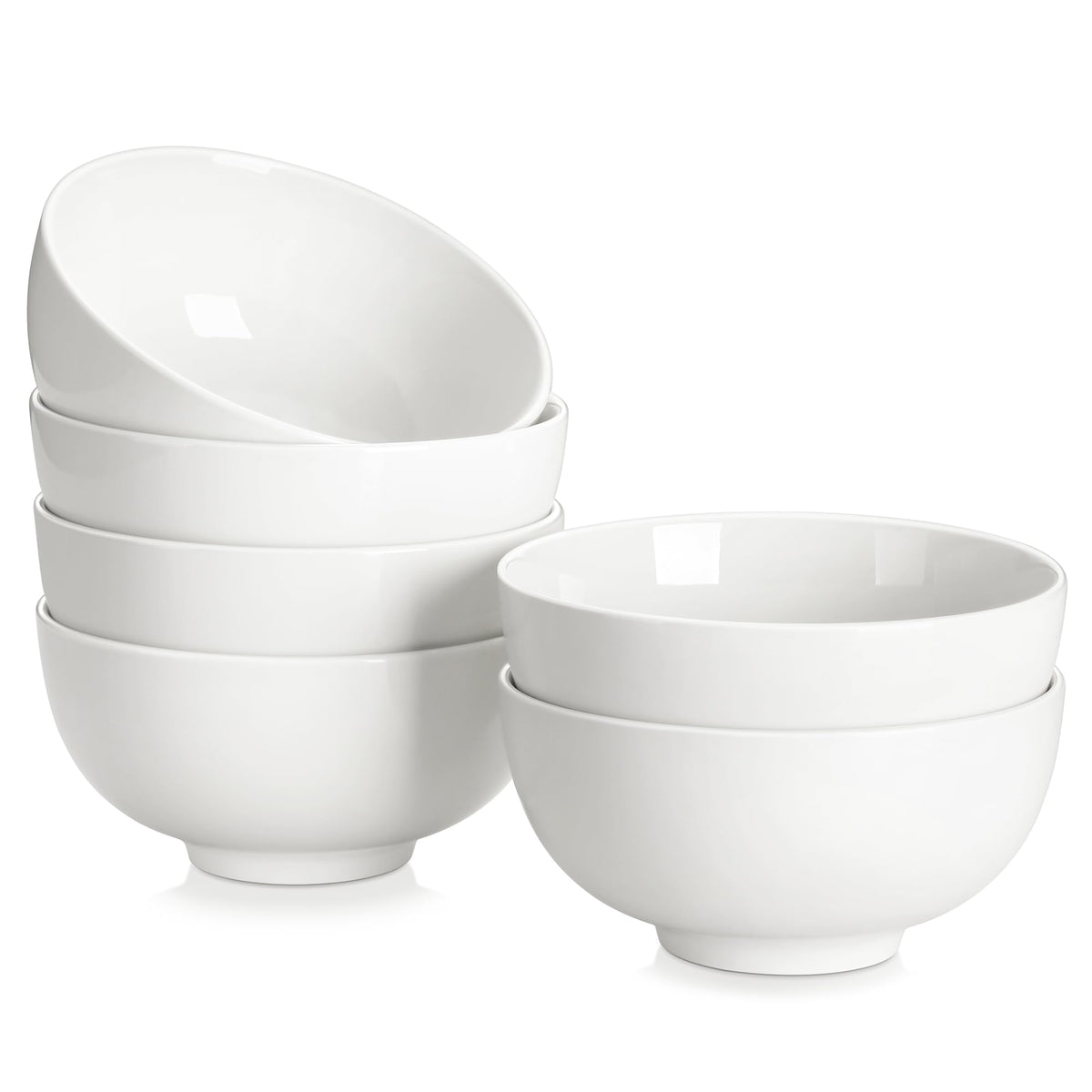 MALACASA 26 Oz White Ceramic Soup Bowls of 4, Cereal Bowls for Kitchen