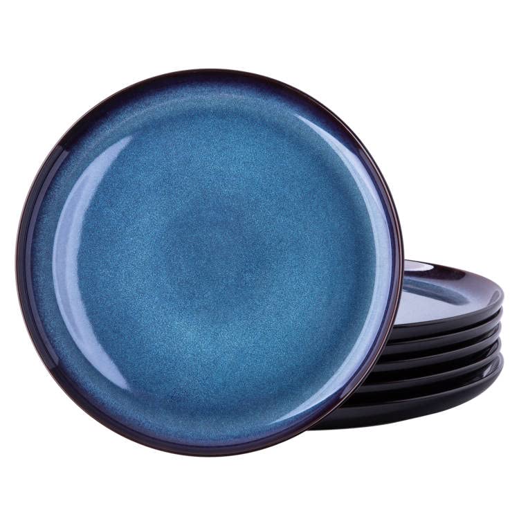 LERATIO Ceramic Plate Set of 6,8.5 Inch Reactive Glaze Salad Plates