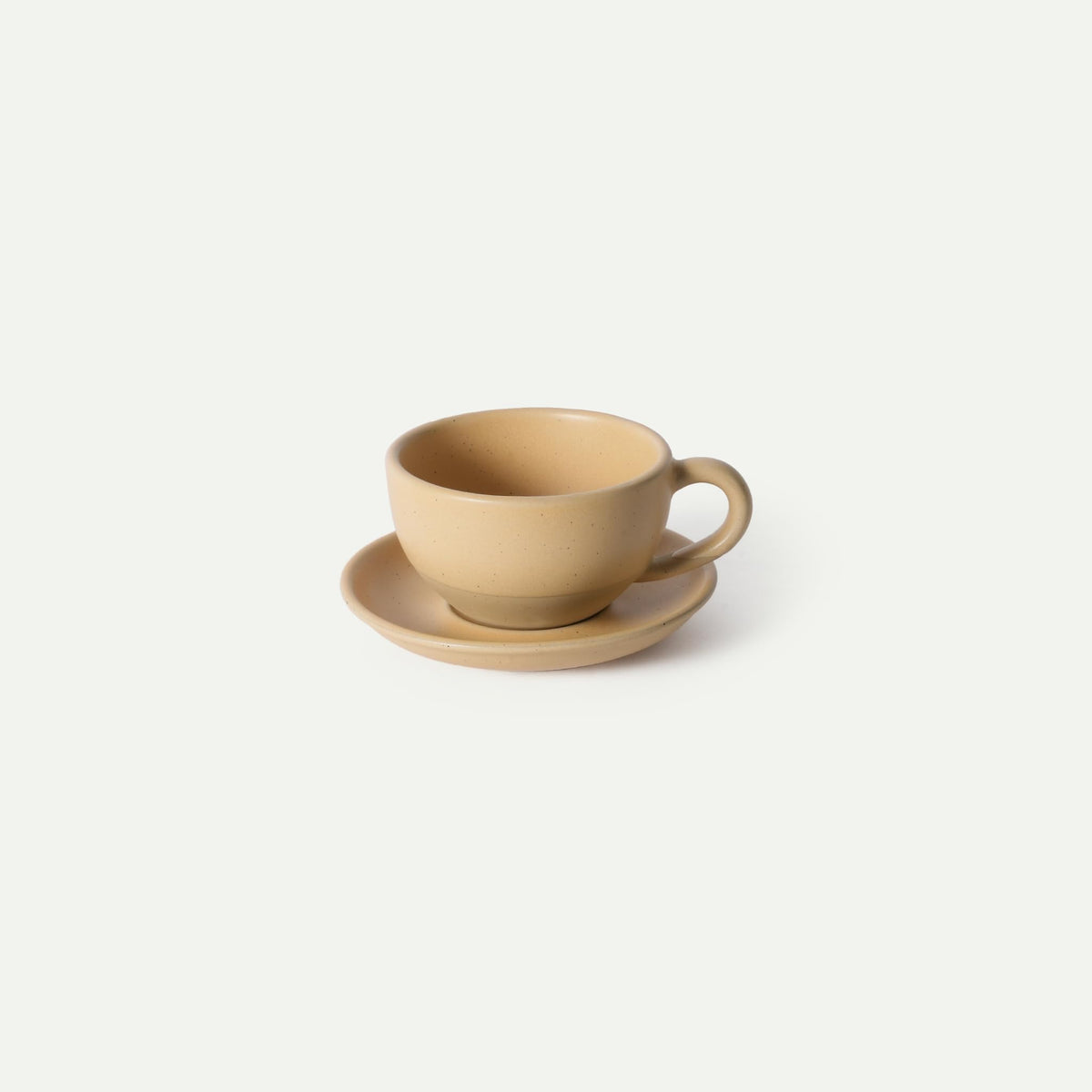 MORA Ceramic Latte Art Mug With Saucer - 12 oz, Round Bottom For Perfect Pours - Cafe Cups for Cappuccino, Espresso, Coffee, Tea etc - Porcelain Set for Baristas, Great Gift - Oat