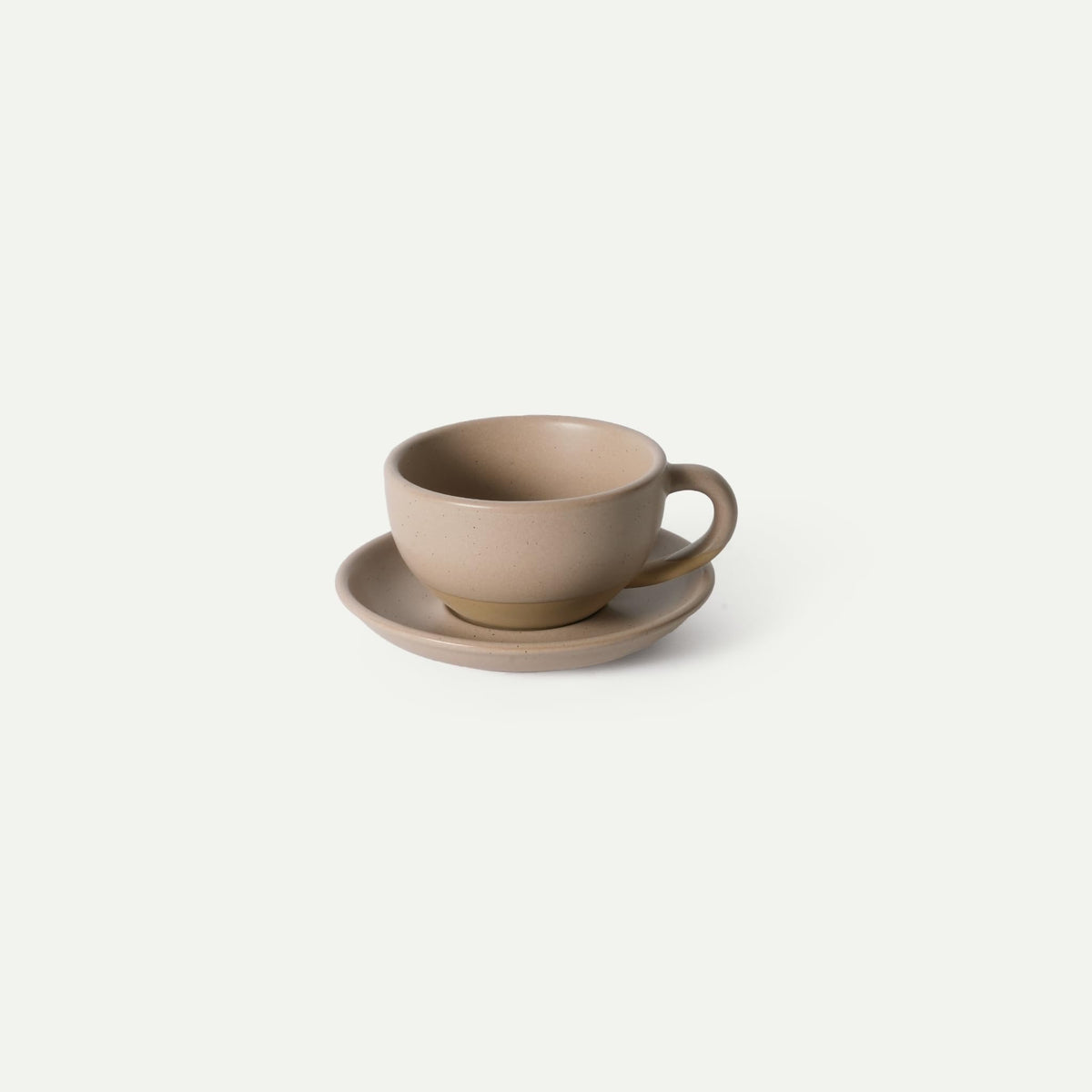 MORA Ceramic Latte Art Mug With Saucer - 12 oz, Round Bottom For Perfect Pours - Cafe Cups for Cappuccino, Espresso, Coffee, Tea etc - Porcelain Set for Baristas, Great Gift - Oat