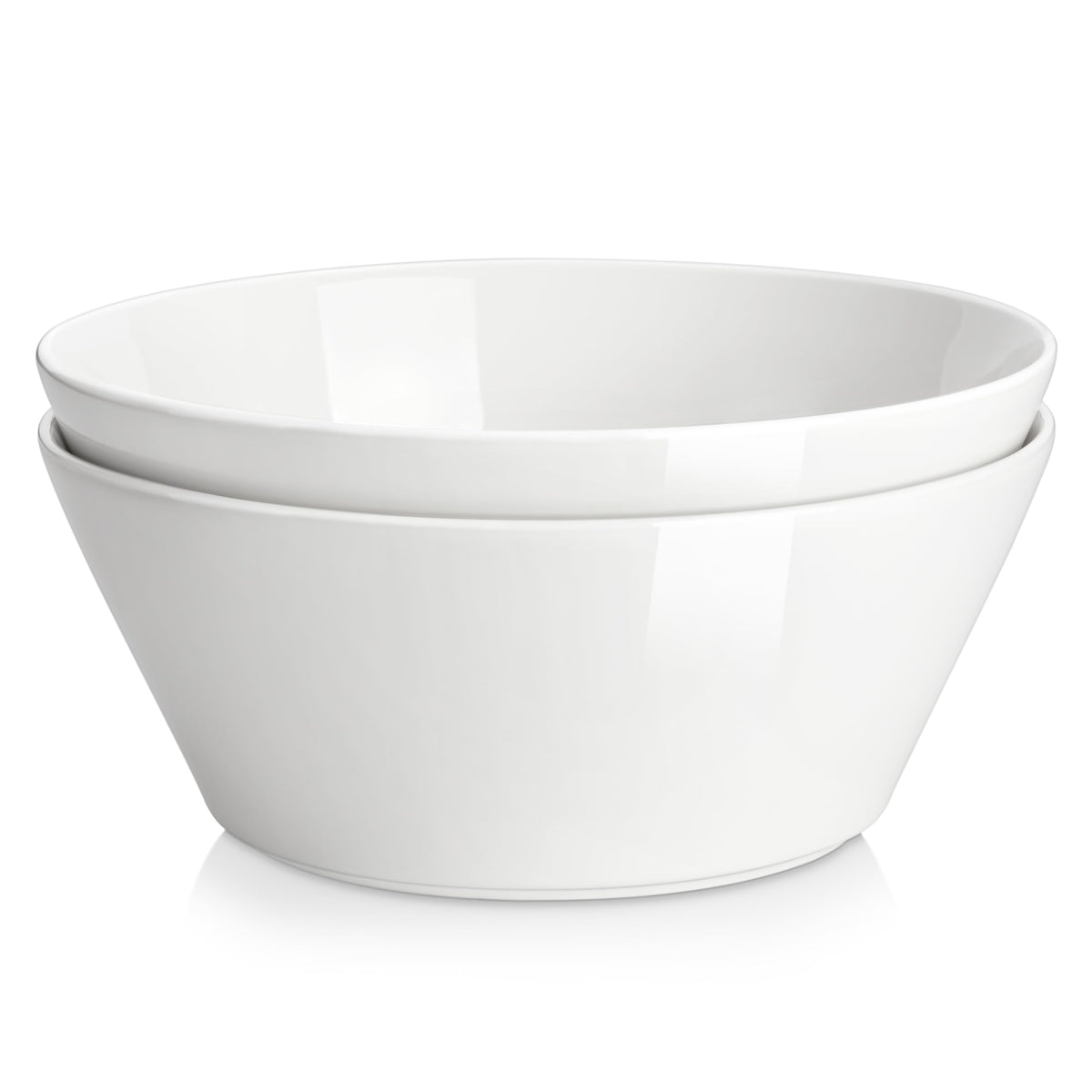 MALACASA 60 OZ Large Salad Soup Bowls Set of 4, White Ceramic Bowls