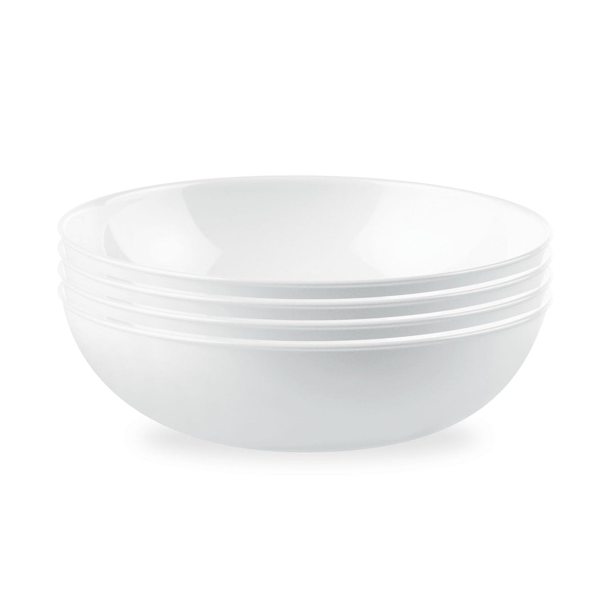 Corelle Vitrelle 8-Piece Dinner Plates Set Triple Layer Glass and Chip Resistant, Lightweight Round Plates, Winter Frost White