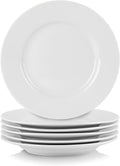 10 Strawberry Street Simply Round 6" Appetizer Plate, Set of 6, White, 6RD-6ACE-TSS
