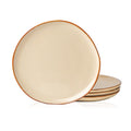 KINGSTONE 4 Piece Stoneware Plate Sets, 10.6 Inch Irregular Shaped Plates