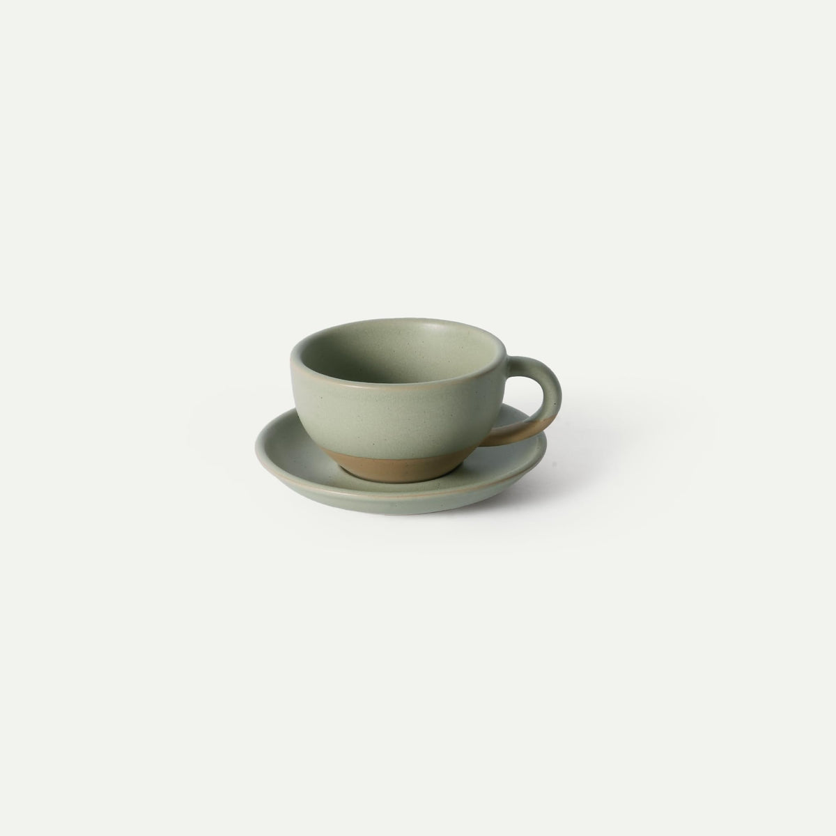 MORA Ceramic Latte Art Mug With Saucer - 12 oz, Round Bottom For Perfect Pours - Cafe Cups for Cappuccino, Espresso, Coffee, Tea etc - Porcelain Set for Baristas, Great Gift - Oat
