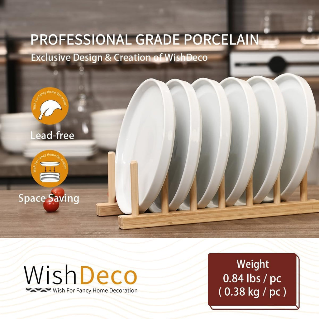 WishDeco Ceramic Appetizer Plates Set of 6, Small Dessert Plates 7 Inch