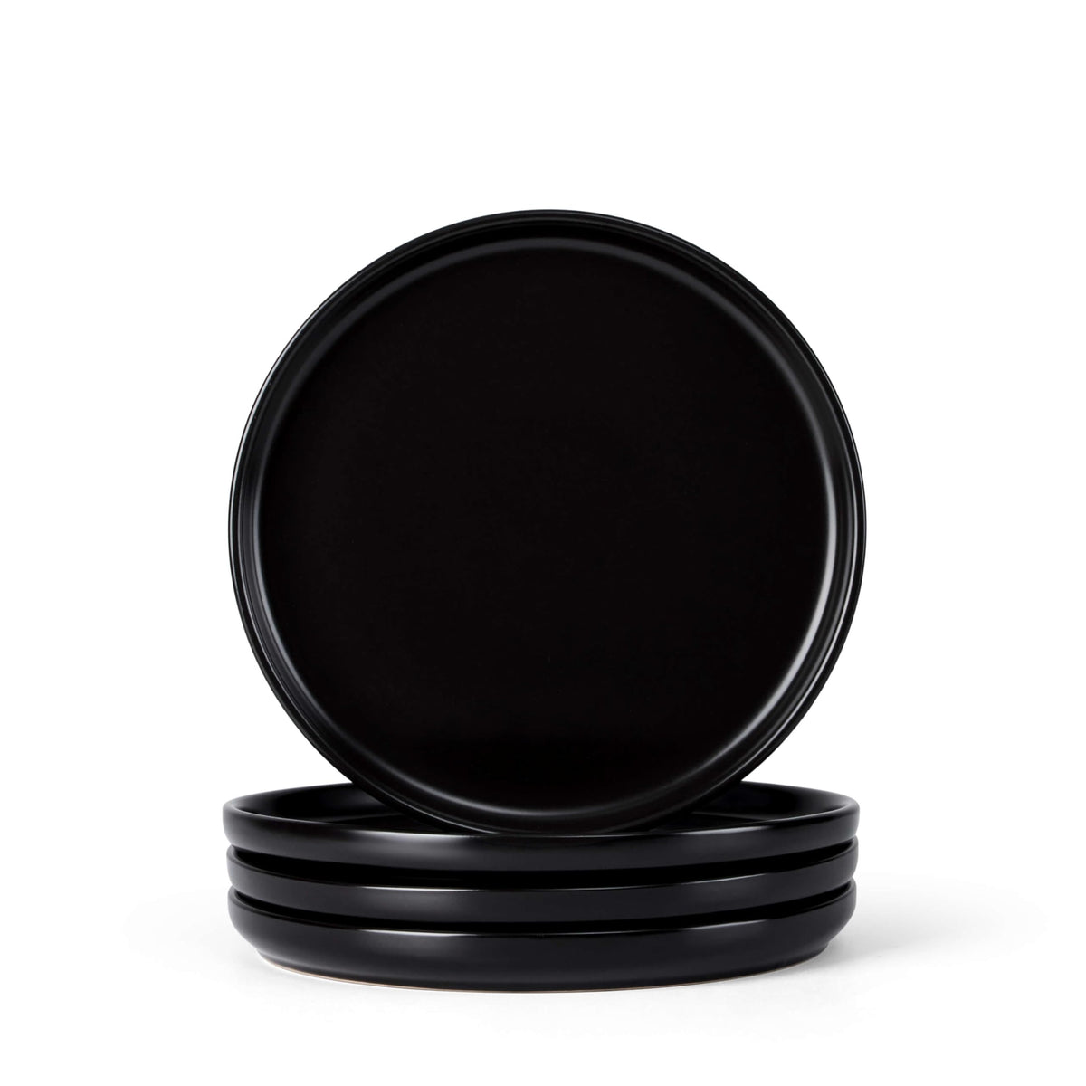 Herogo 4-Piece 10.43" Ceramic Stoneware Dinner Plates Set, Matte Black