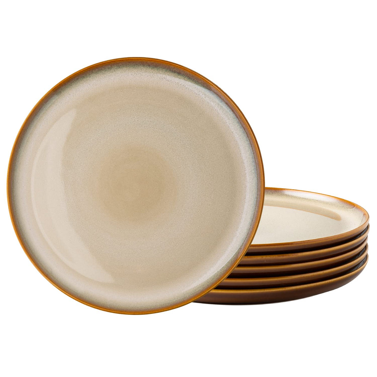 LERATIO Ceramic Plate Set of 6,8.5 Inch Reactive Glaze Salad Plates