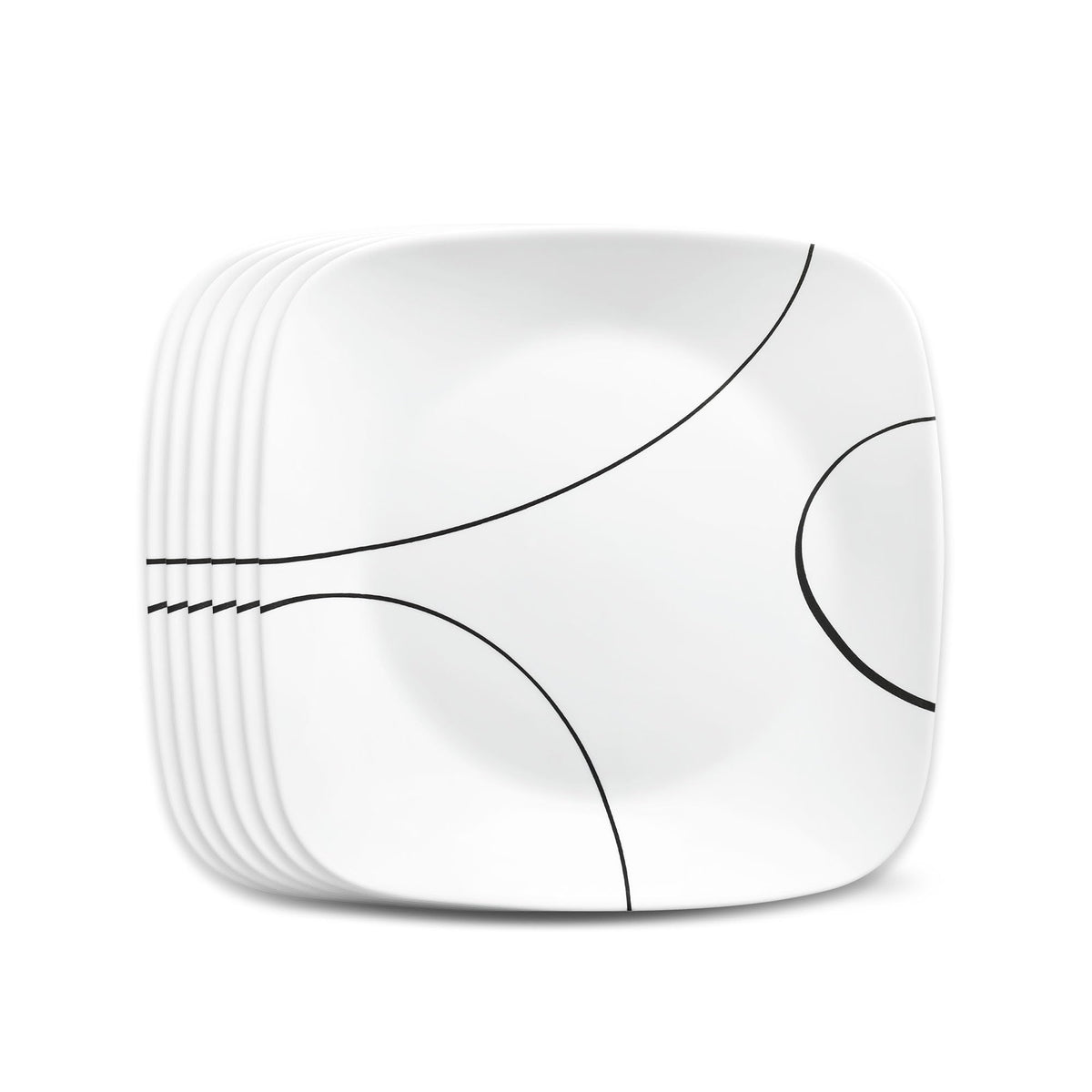 Corelle Simple Lines 6-Piece 8.75-Inch Square Lunch Plate Set