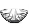 HOMQUEN Fruit Basket, Fruit Bowl, Metal Wire Fruit Basket for kitchen, Fruit Bowl for Kitchen Counter, Basket for Fruits, Vegetables, Breads, Snacks, Kitchen Gadgets (Round Short, Black)