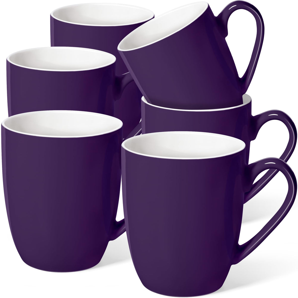 Large Ceramic Coffee Mugs Set of 4 16oz(475ml) Tea Cups Idea Gifts White