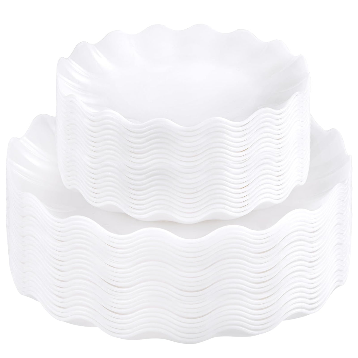 LIYH 24 Pcs Pink Plastic Plates for Party, Reusable, Scalloped, 12 Guests