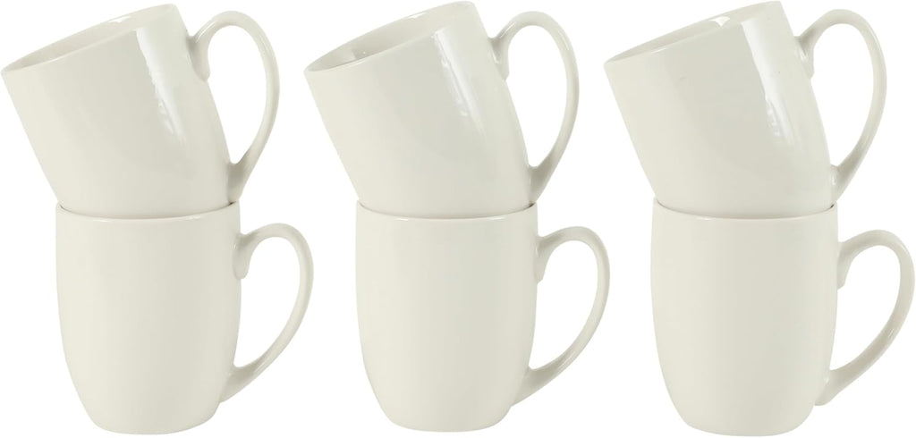 Gibson Home Great Essentials 16 Ounce Porcelain Coffee Mugs - Set of 6 - Cups for Latte, Hot Tea, Cappuccino, Mocha, Espresso, Cocoa