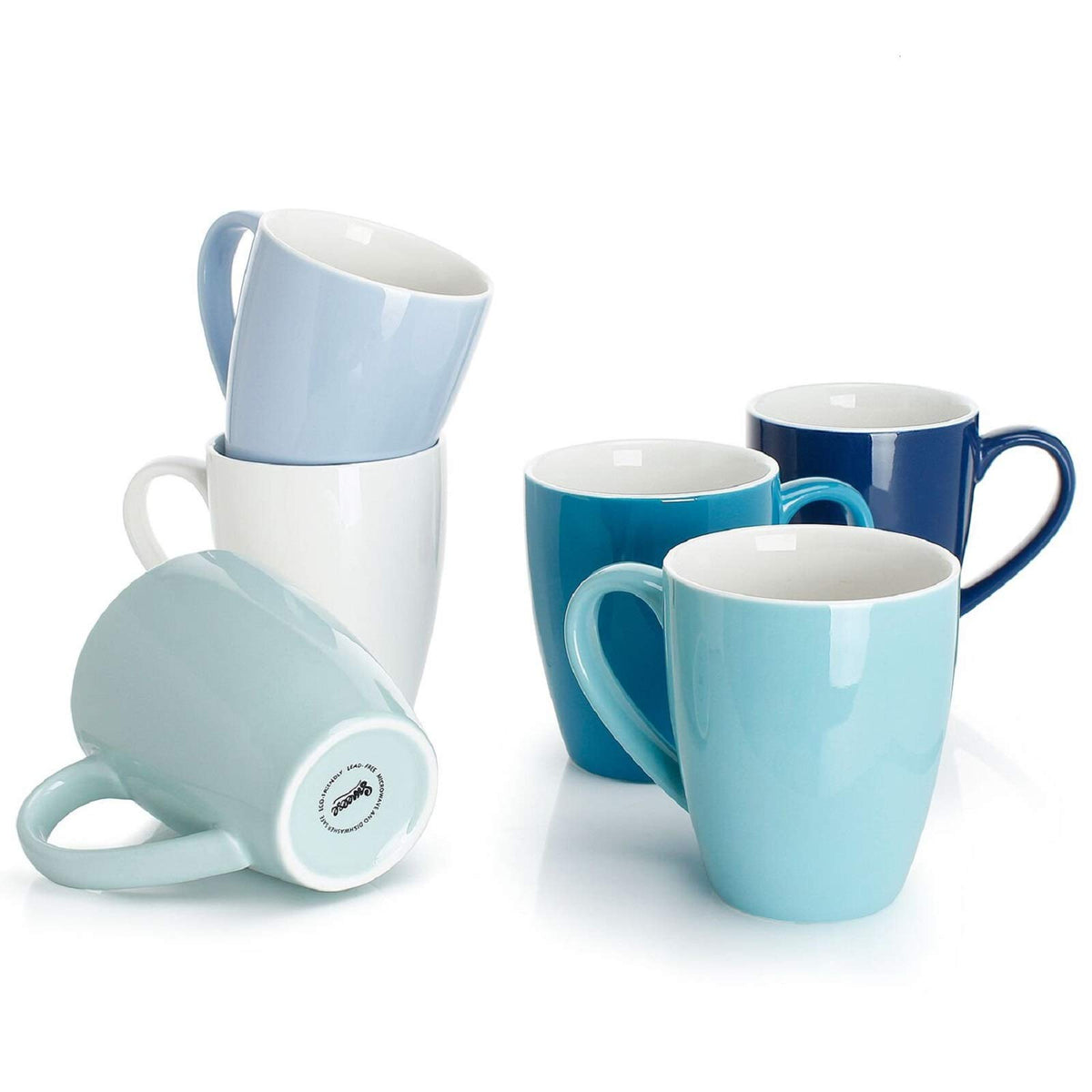Sweese Porcelain Coffee Mugs - 16 Ounce (Top to the Rim) for Coffee, Latte, Tea, Cocoa, Set of 4, Turquoise