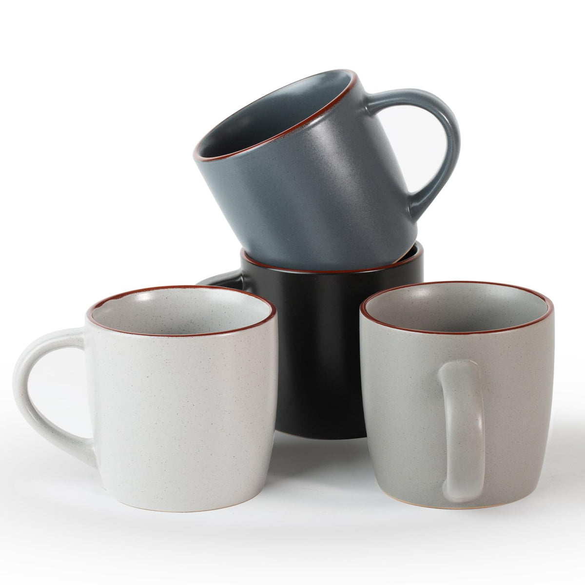famiware Milkyway Coffee Mugs of 4, 13 oz Mug Set, Ceramic Cup with Handle