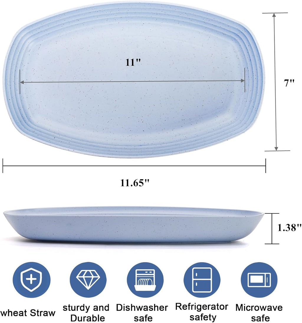 Yopay 8 Pack Wheat Straw Plates, 11 Inch Microwave Safe Lunch Dinner Plates, Lightweight Plates for Camping, RV & Microwave Safe | Shatterproof Dinnerware for Picnic, Travel Use