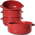 LE TAUCI French Onion Soup Bowls with Handles, 28 oz, Set of 4, White
