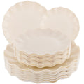 LIYH 24 Pcs Pink Plastic Plates for Party, Reusable, Scalloped, 12 Guests