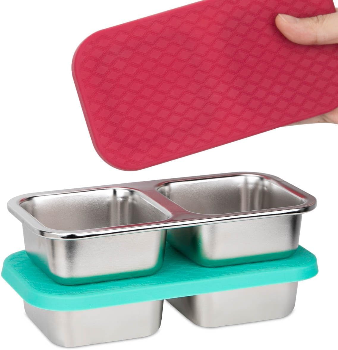 DOSEWART 2-Compartment Stainless Steel Snack Containers