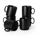 vancasso Porcelain Coffee Mugs Set of 6, 16 oz Coffee Cups for Latte, Cappuccino, Tea & Hot Cocoa, Modern Minimalist Mug Set for Home & Office, Microwave & Dishwasher Safe, White
