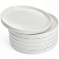Sweese 10.5 Inch Porcelain Dinner Plates Set of 6, Elegant Plates, White