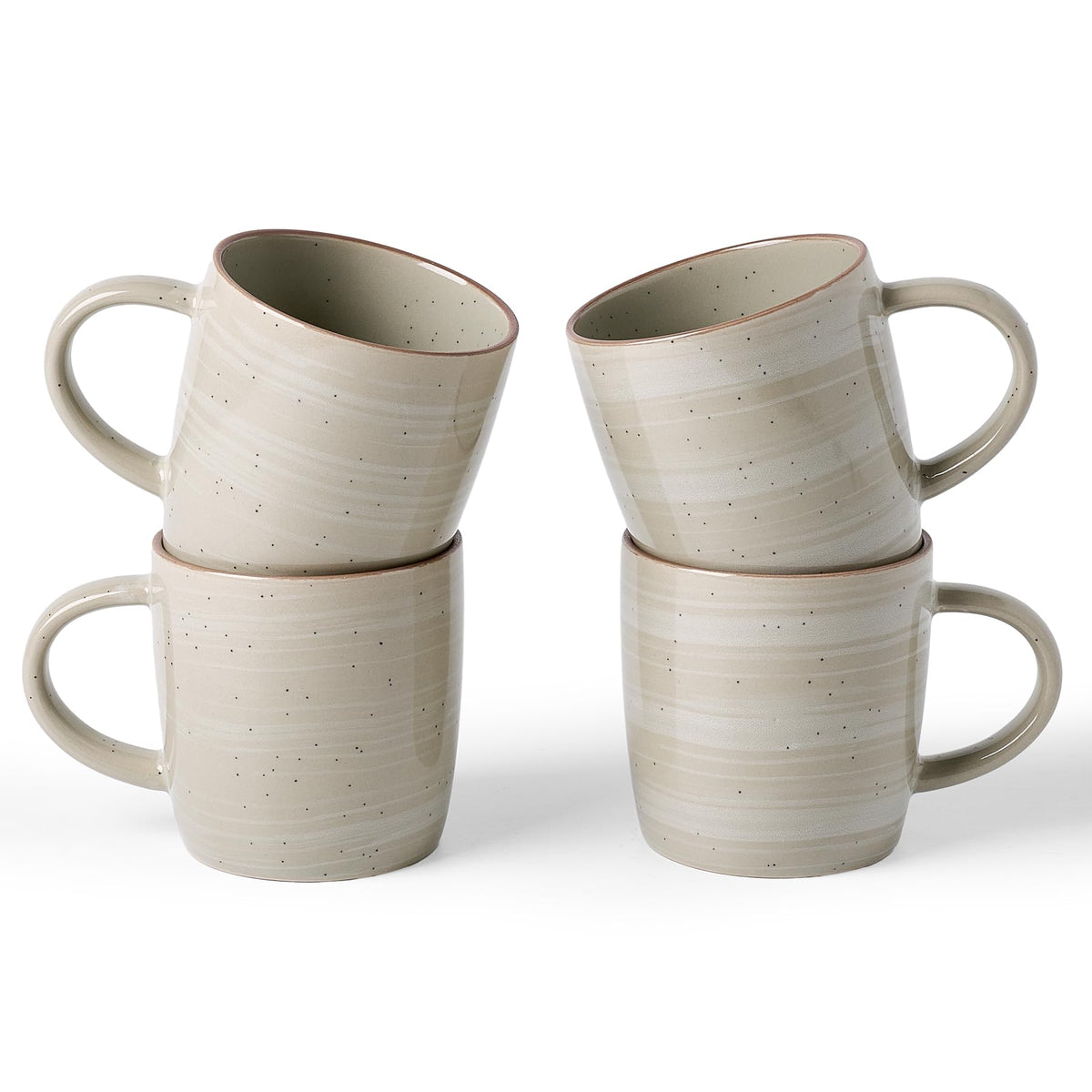 famiware Milkyway Coffee Mugs of 4, 13 oz Mug Set, Ceramic Cup with Handle
