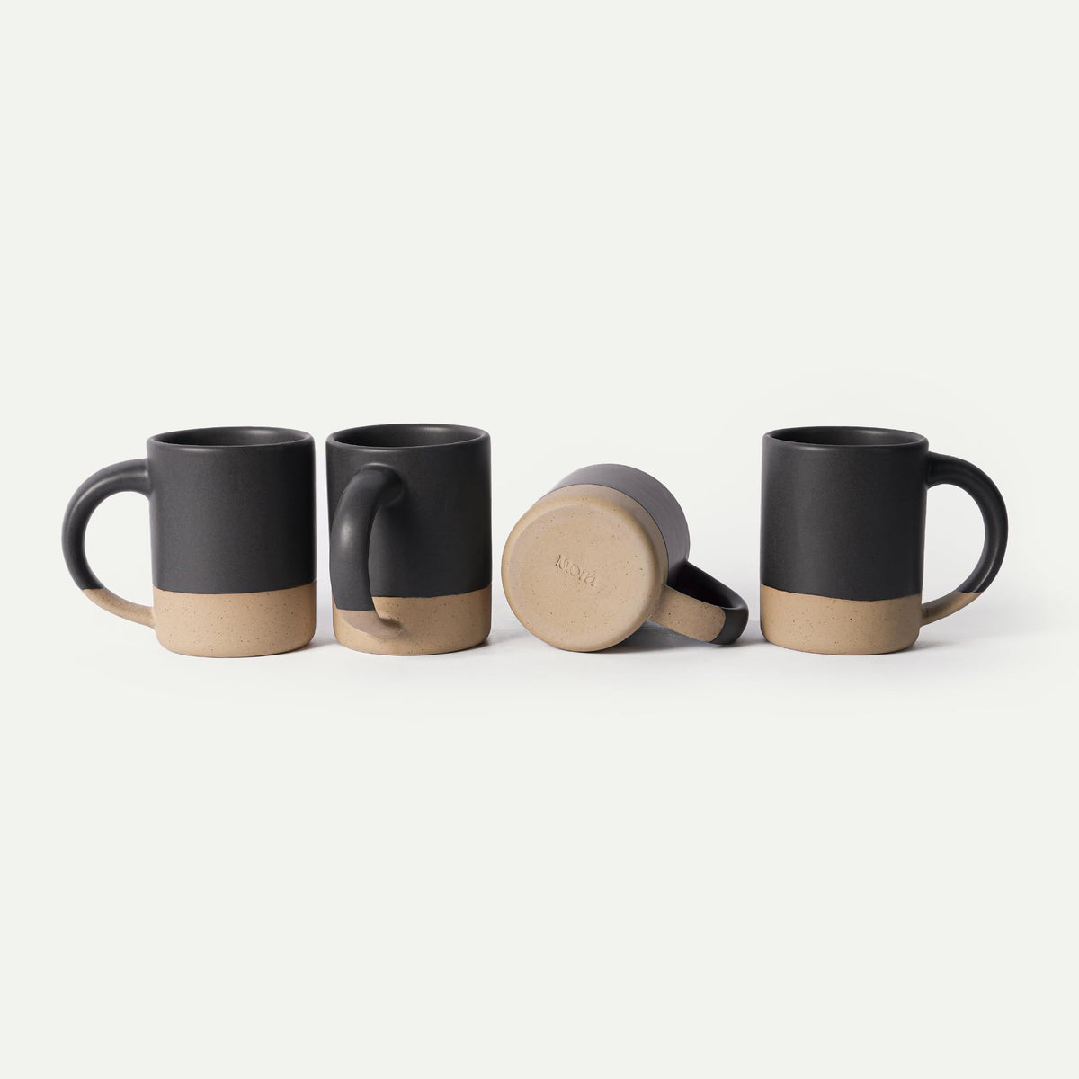 MORA Medium Mugs Set of 4, 16oz Ceramic Pottery Latte Mugs/Coffee Cups - Microwave and Dishwasher Safe - Harvest