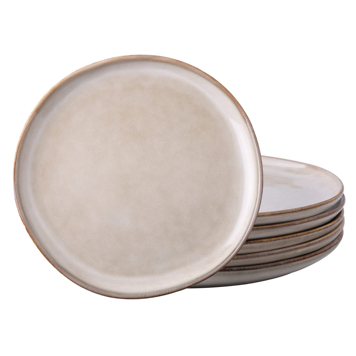 AmorArc Ceramic Dinner Plates Set of 6, 10.5 Inch Stoneware Plates Set