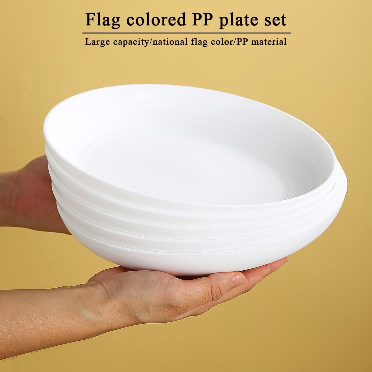 Berglander White Plastic Plates Set of 12 Pieces 9", Reusable and Sturdy Unbreakable Dinner Plates, Salad Plates, Pasta Bowls, Dishes for Home, Kid, Light Weight Easy Carry for Picnic, Camping
