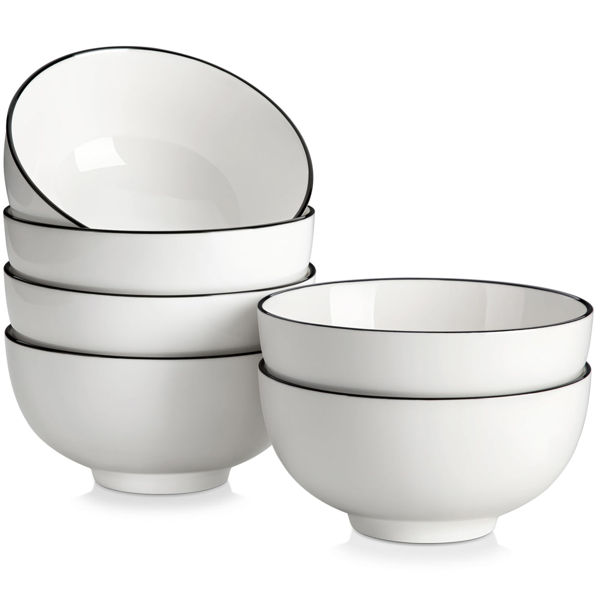 MALACASA 26 Oz White Ceramic Soup Bowls of 4, Cereal Bowls for Kitchen
