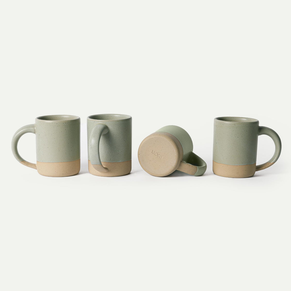 MORA Medium Mugs Set of 4, 16oz Ceramic Pottery Latte Mugs/Coffee Cups - Microwave and Dishwasher Safe - Harvest